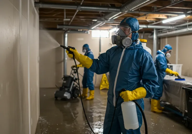 Basement Sanitization and Antimicrobial Treatment process in Vicksburg, MI