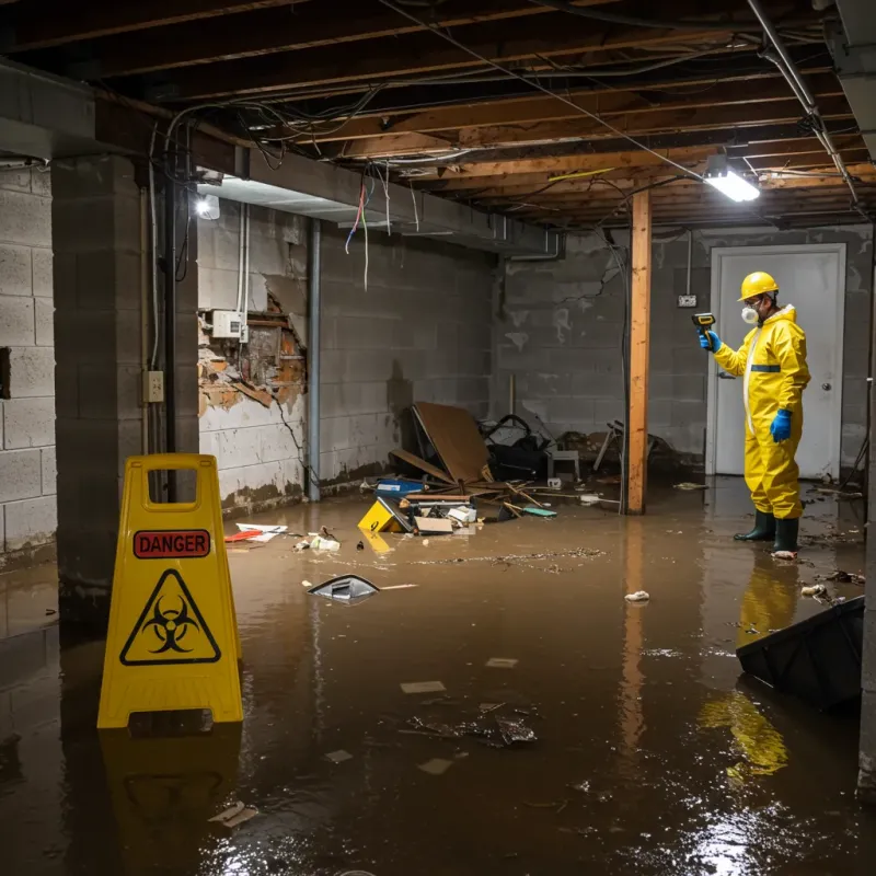 Flooded Basement Electrical Hazard in Vicksburg, MI Property