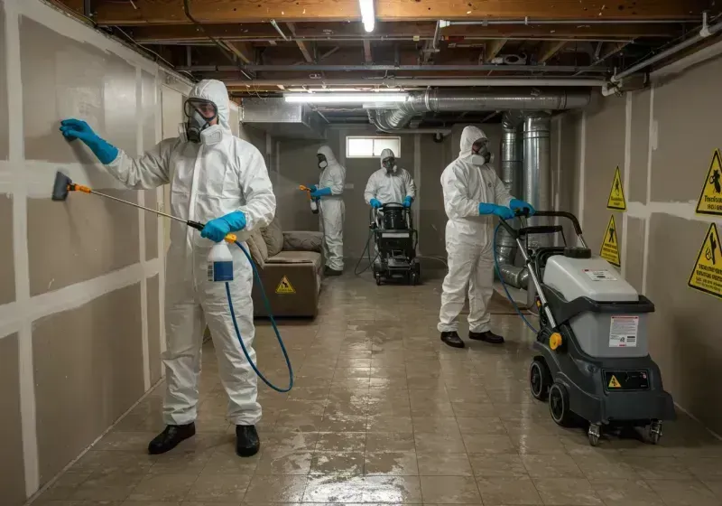 Basement Moisture Removal and Structural Drying process in Vicksburg, MI